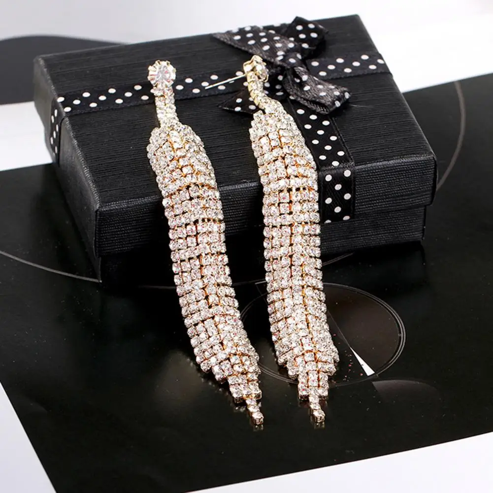 

Hook Earrings Luxury Female Jewelry Gift Fashion Women Shiny Rhinestone Party Drop Earrings Drop Earrings for Banquet