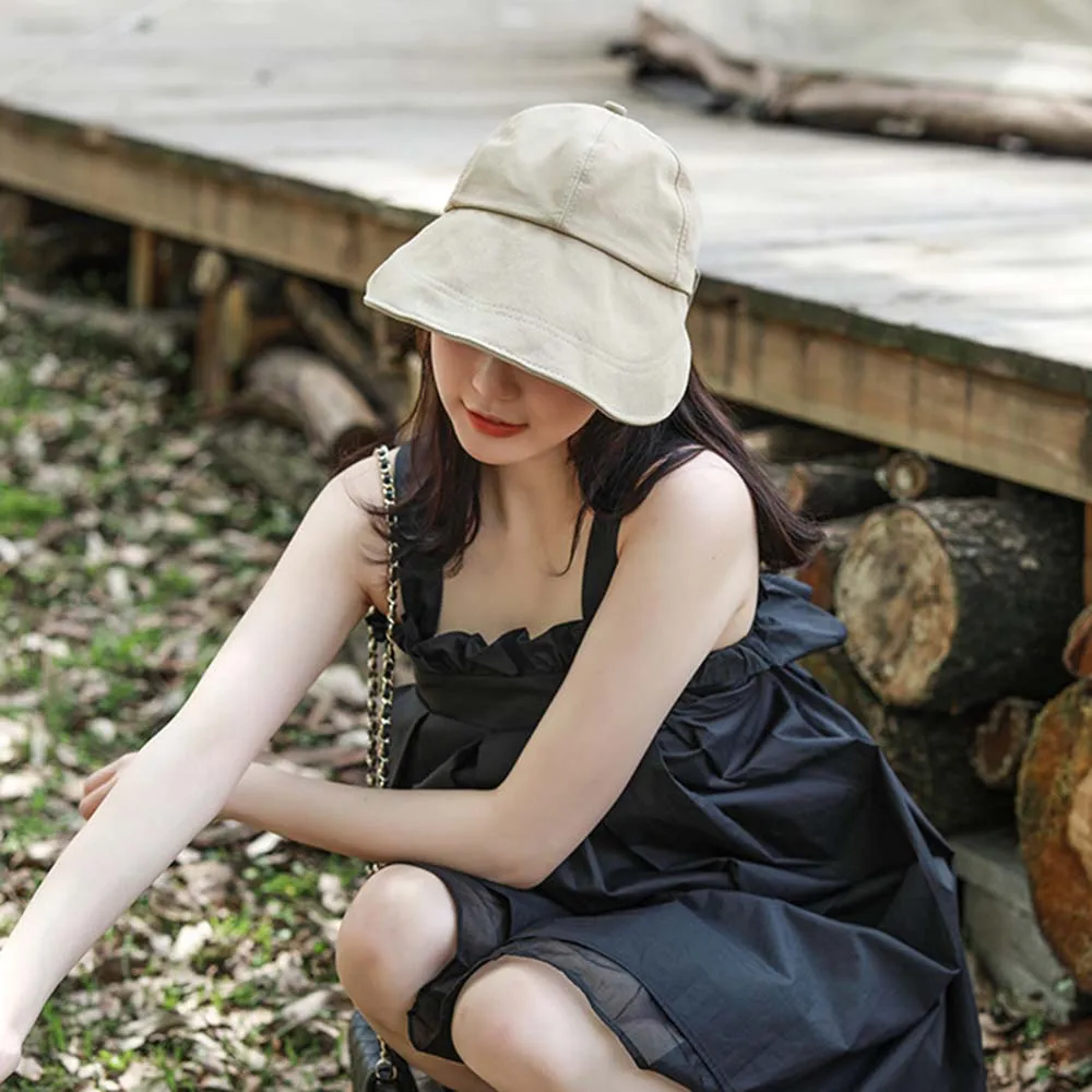 

Корейская модная женская летняя японская Кепка с бантом и защитой от ультрафиолета Панама бандажная Солнцезащитная шляпа