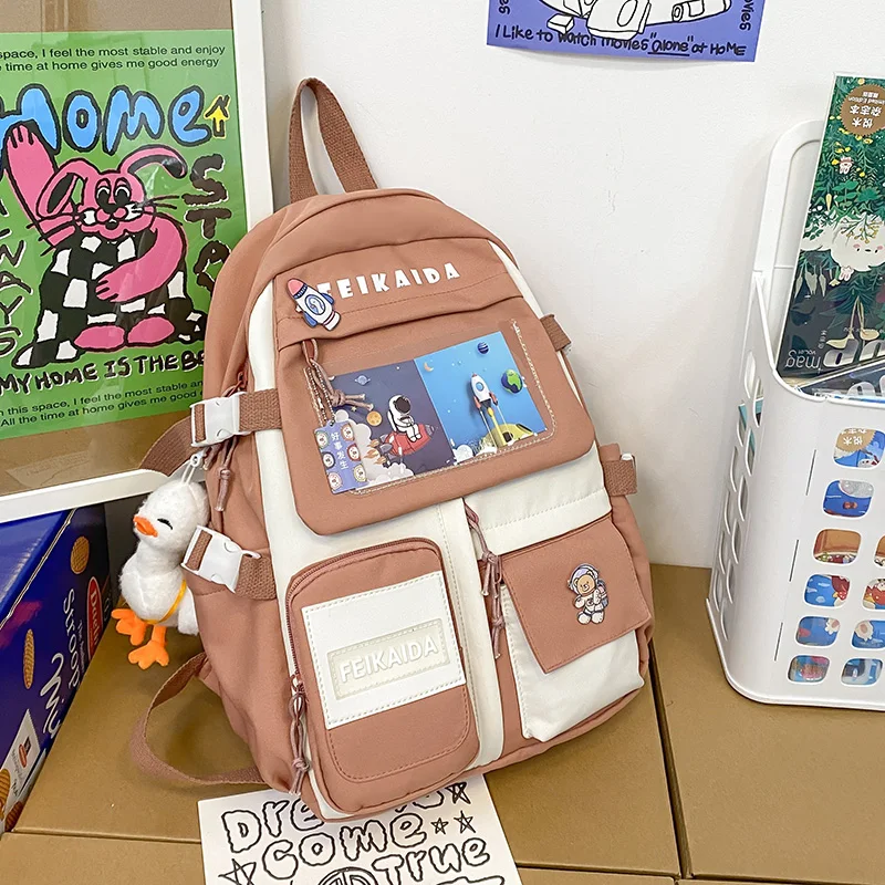 

Новинка 2022, летняя школьная сумка для девочек младшей и старшей школы, милый цветной рюкзак для студенток, женский милый ноутбук