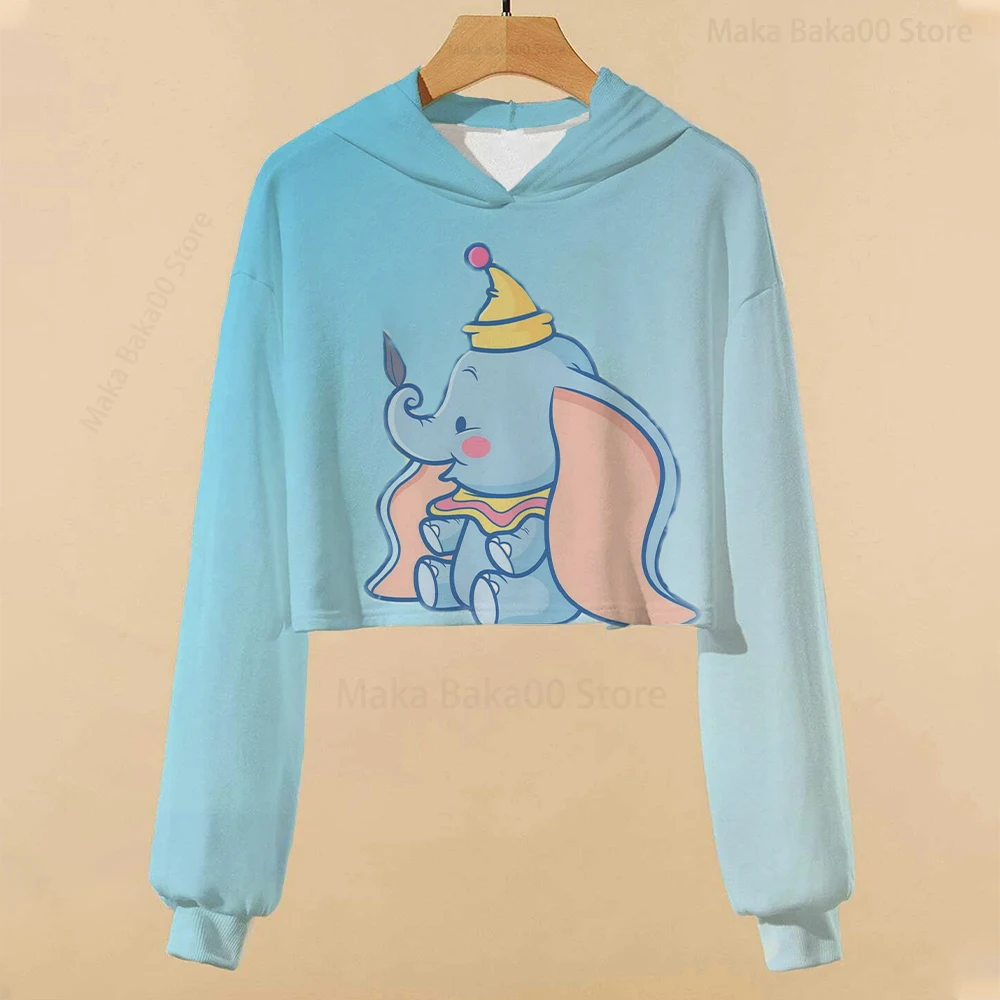 Kids New Hoodie Disney Dumbo Sweatshirt Sweatshirt Printed Short Sweatshirt Casual Comfortable Cartoon Cute Girls Tops