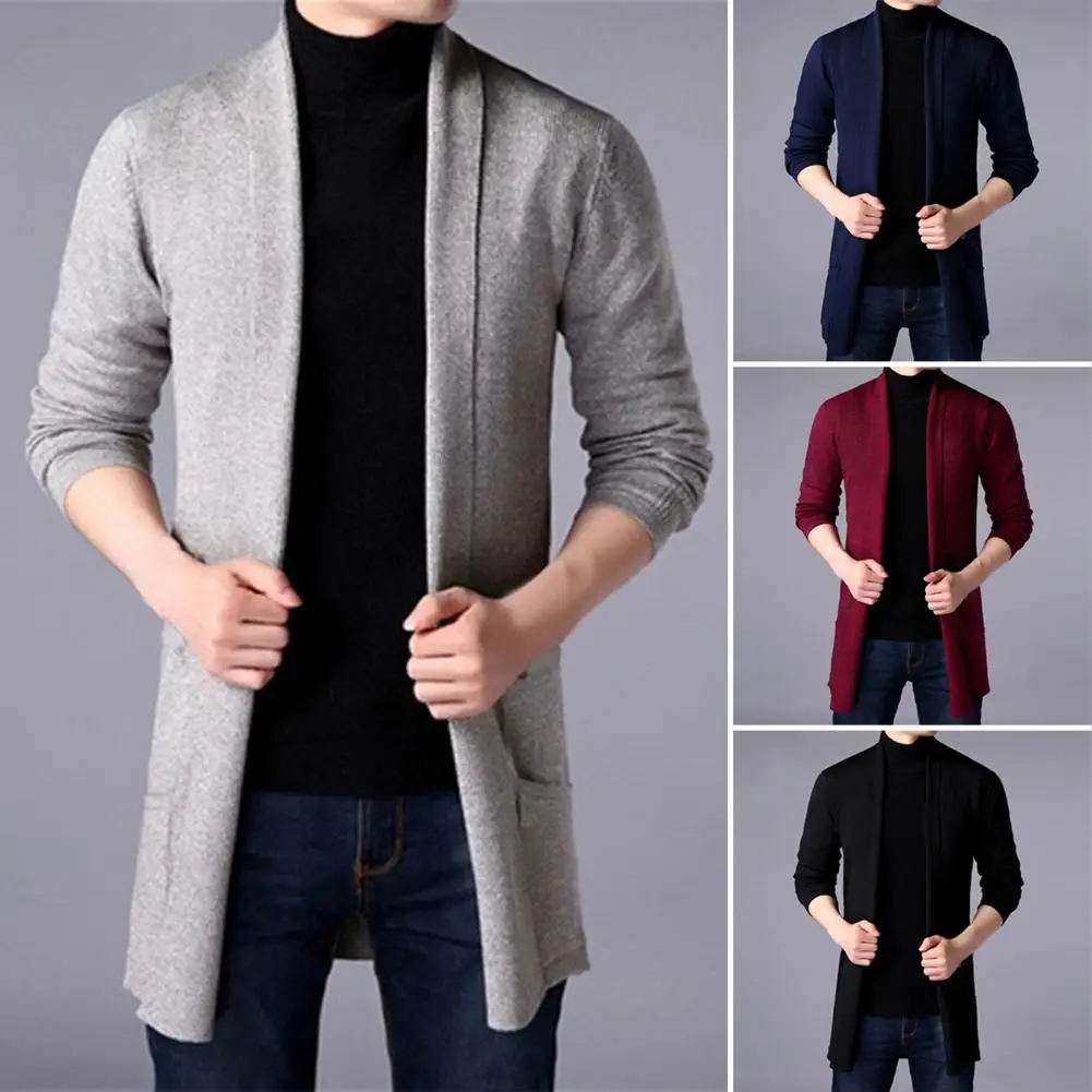 

Men Slim for Daily Wear Winter Warm Solid Color Coat Casual Cardigan Sweater for Daily Wear