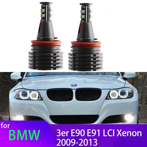 2x светодиодсветодиодный габаритные огни Angel Eyes для BMW 3 серии E90 E91 LCI Xenon 2009-13
