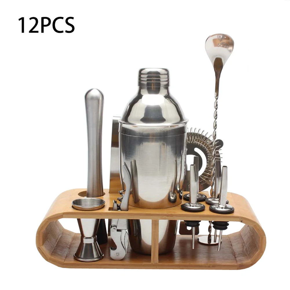 

12pcs Mixology Filter Bar Tools Drink Mixing Home Party Beginner Professional Stainless Steel Cocktail Shaker Set Wine Dispenser