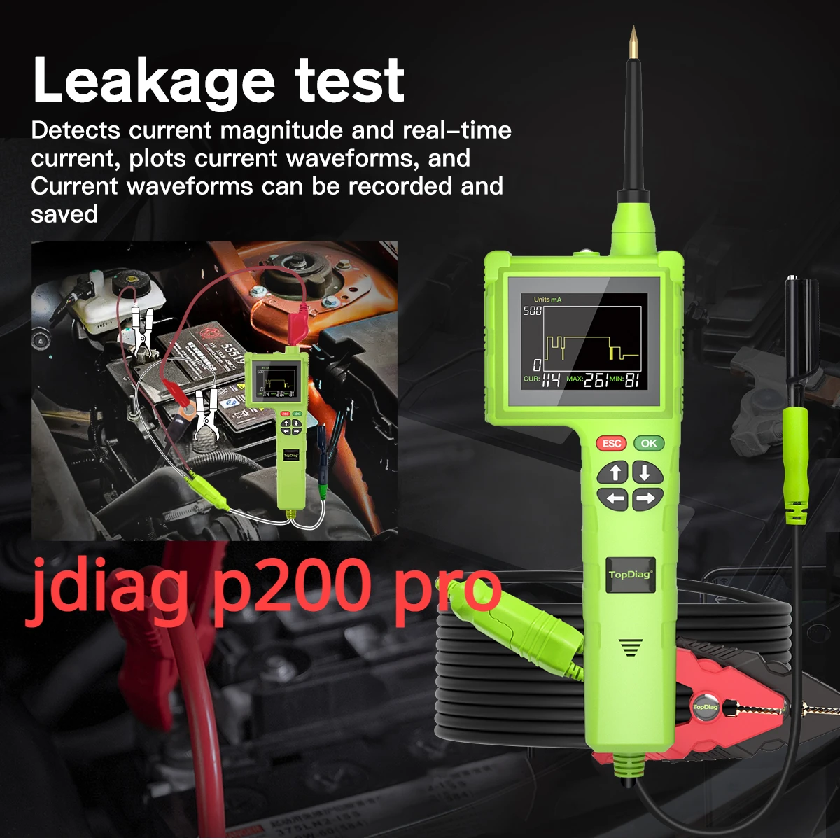 Диагностический сканер A + TopDiag P200 Pro тестер автомобильной цепи 12 в 24 В