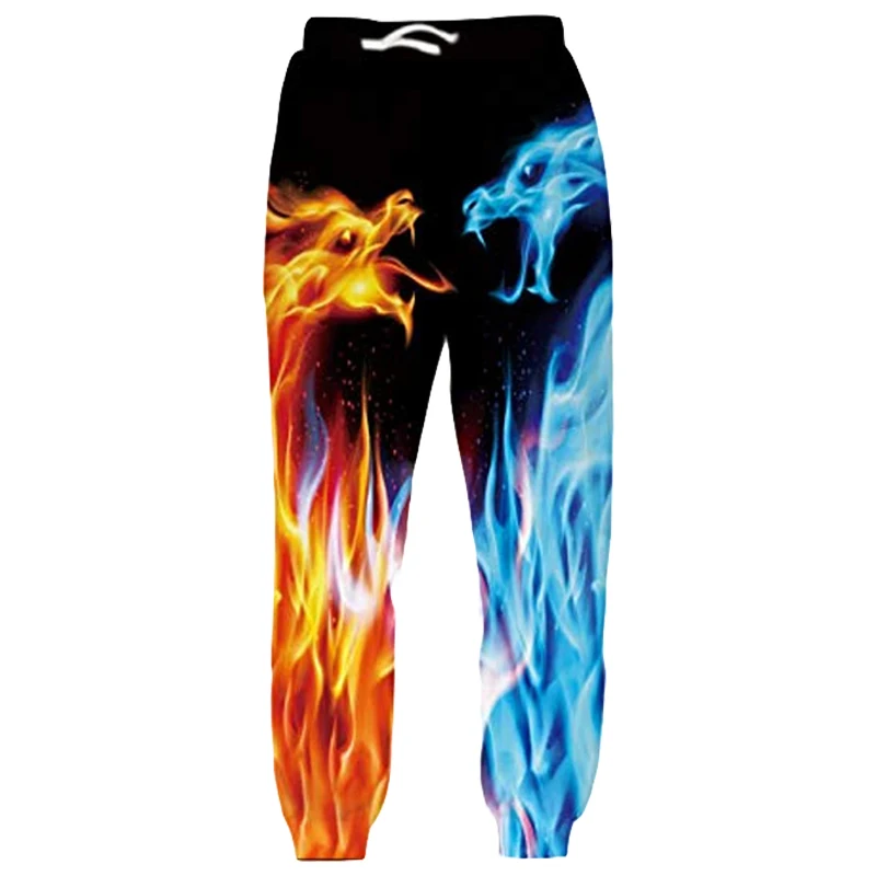 

Men Women Sweatpants 3D Printed Fire Dragon Outdoor Jogging Pants Male Fashion Streetwear Sports Pants Unisex Fitness Trousers
