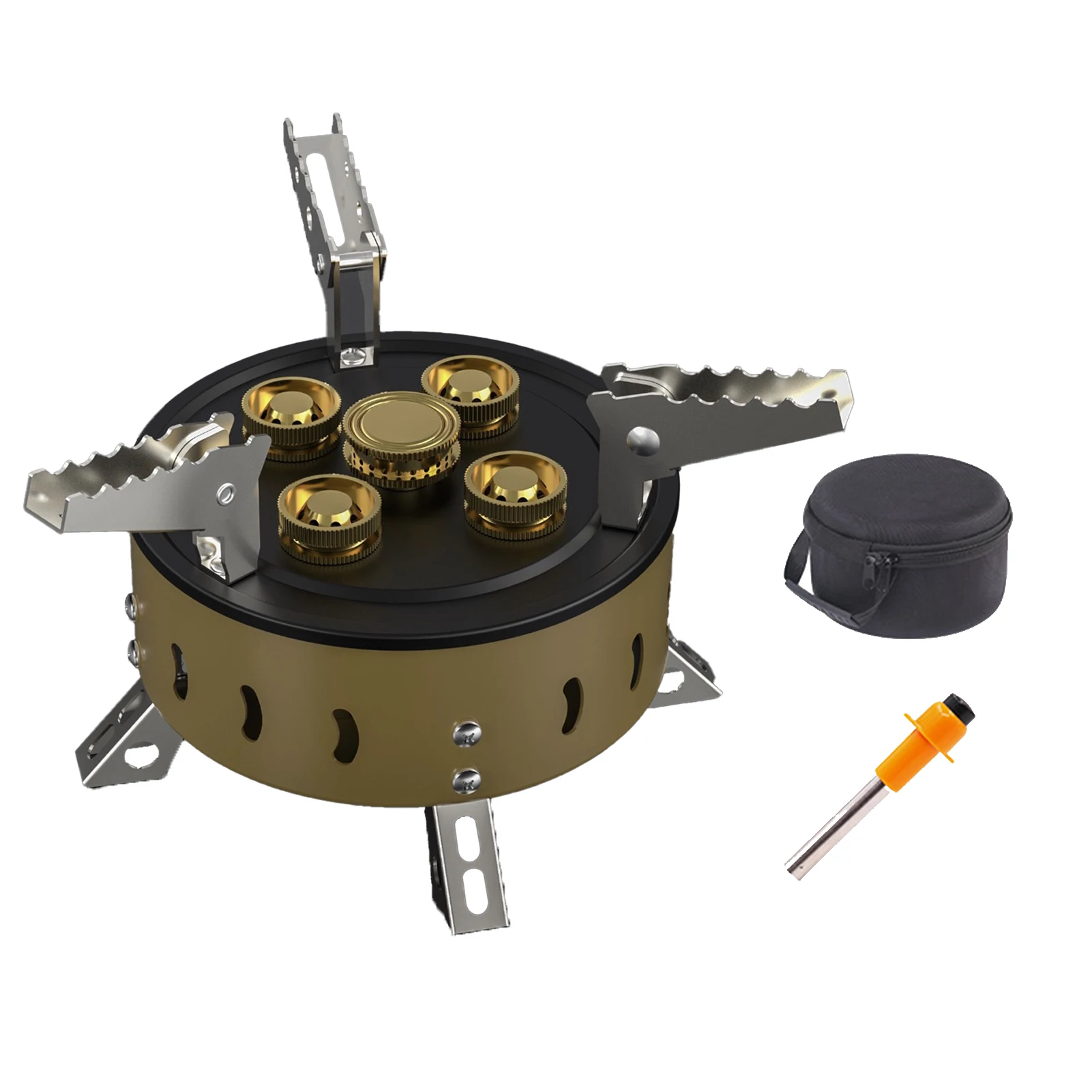 

Small Camp Stove 11000w Small Backpacking Stove Portable Camp Kitchen Gear 5 Burners Stainless Steel Outdoor Travel Portable
