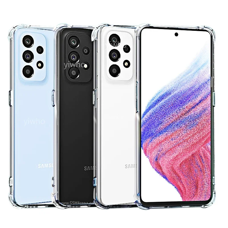 

Прозрачный силиконовый чехол для телефона Samsung Galaxy A73, A53, A33, A23, A13, A04, A72, A52s, тонкий мягкий прозрачный ударопрочный чехол из ТПУ