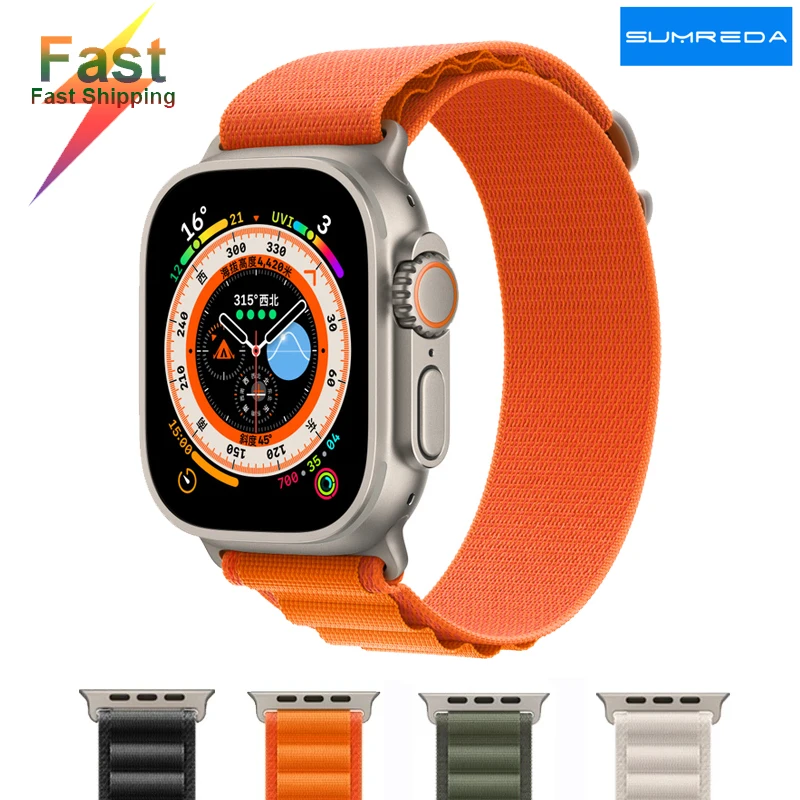 

Ремешок Alpine для Apple watch Ultra, спортивный браслет для Apple watch series 8 7 6 5 3 se 45 мм 41 мм, 49 мм 44 мм 40 мм 42 мм 38 мм