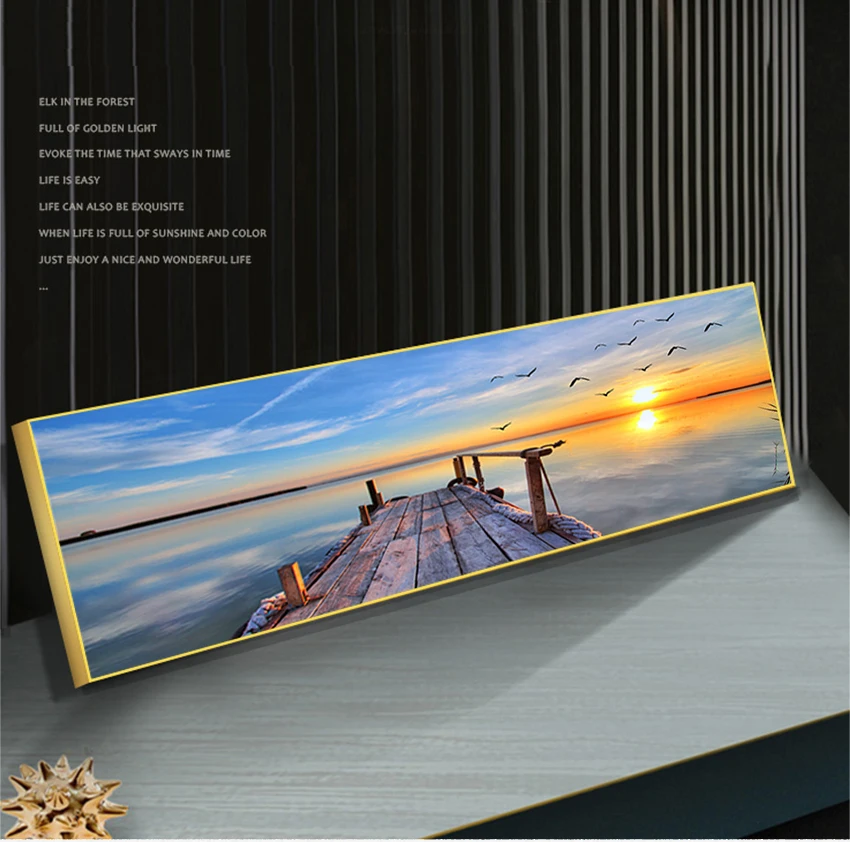 Картина на холсте панорамная Скандинавская Настенная картина для гостиной Sunsets