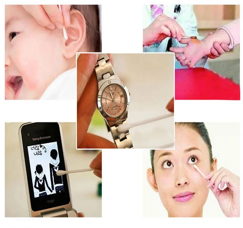 Деревянные ватные палочки с двойной головкой для женщин макияж деревянные ушей и