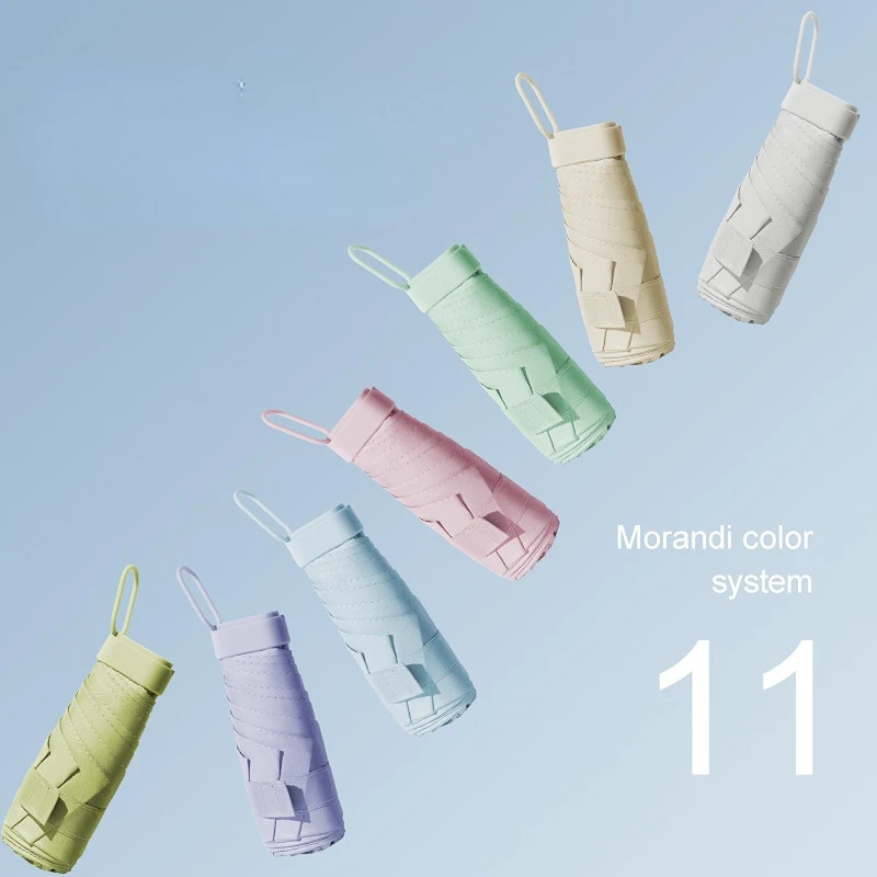 

Mini Sun Umbrella Pocket Rain Umbrellas Anti UV 6-Folding Parasol Portable Lightweight Women Men Sunshade Umbrella For Travel