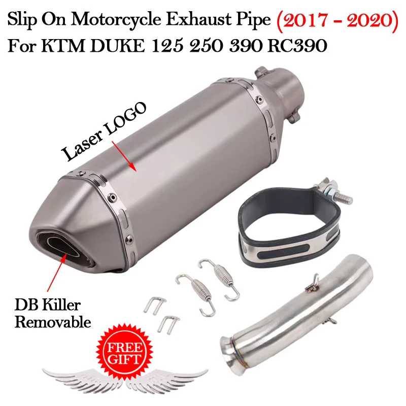 

Выхлопная система для мотоцикла, 51 мм, Модифицированная Труба среднего звена для DUKE 125 250 390 RC390 2017 18 19 2020 лет