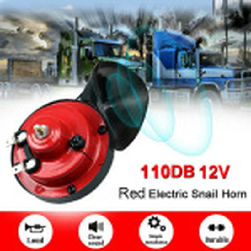 

1pcs 110DB Super Train Horn For Car Auto Motorcycle Air horn Raging Sound Electric Snail Horn Dual-tone car horn Loud signal