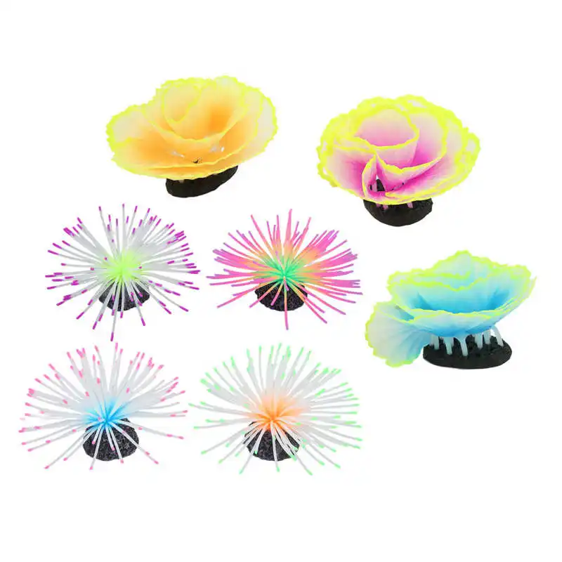 

Aquarium Sea Urchin Decoration Silicone Aquarium Coral Ornament with Fixed Suction Cup for Decoration