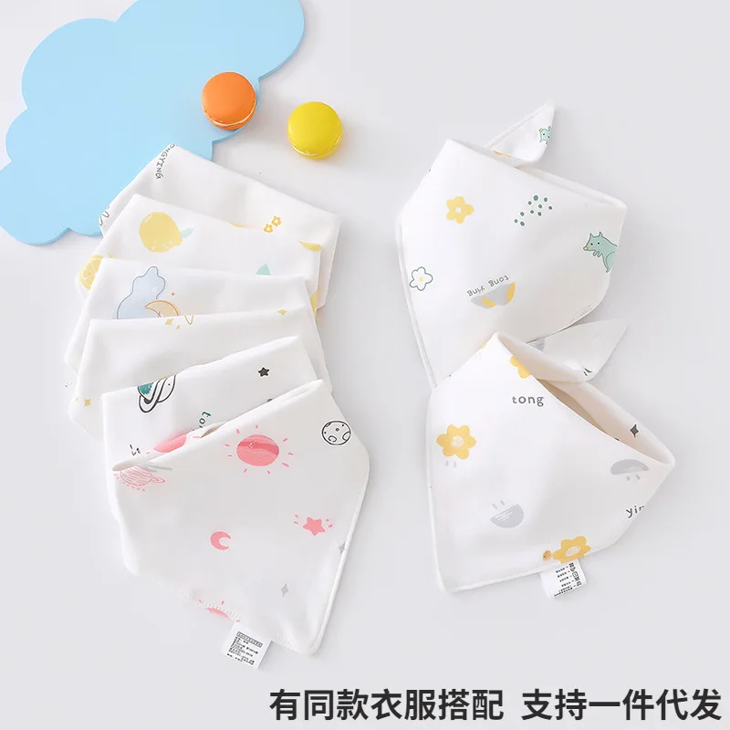 

Baby Bibs 3Pcs/Lot Cotton Bibs Cartoon Print Saliva Towel Baby Boys Girls Bibs Newborn Feeding Bibs Unisex Cute white Bibs