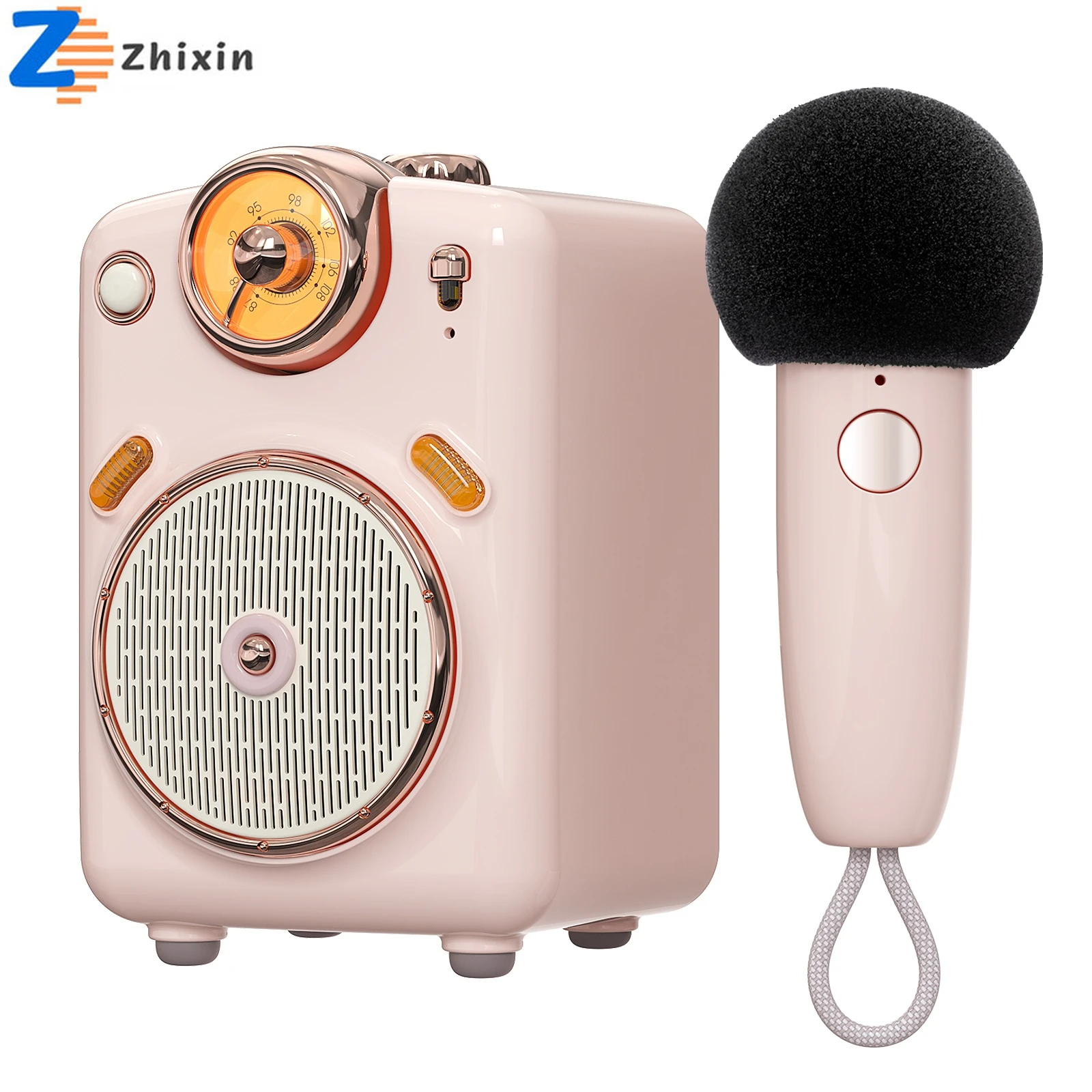 

Point-tone little witch K song bluetooth speaker outdoor portable microphone all-in-one mini