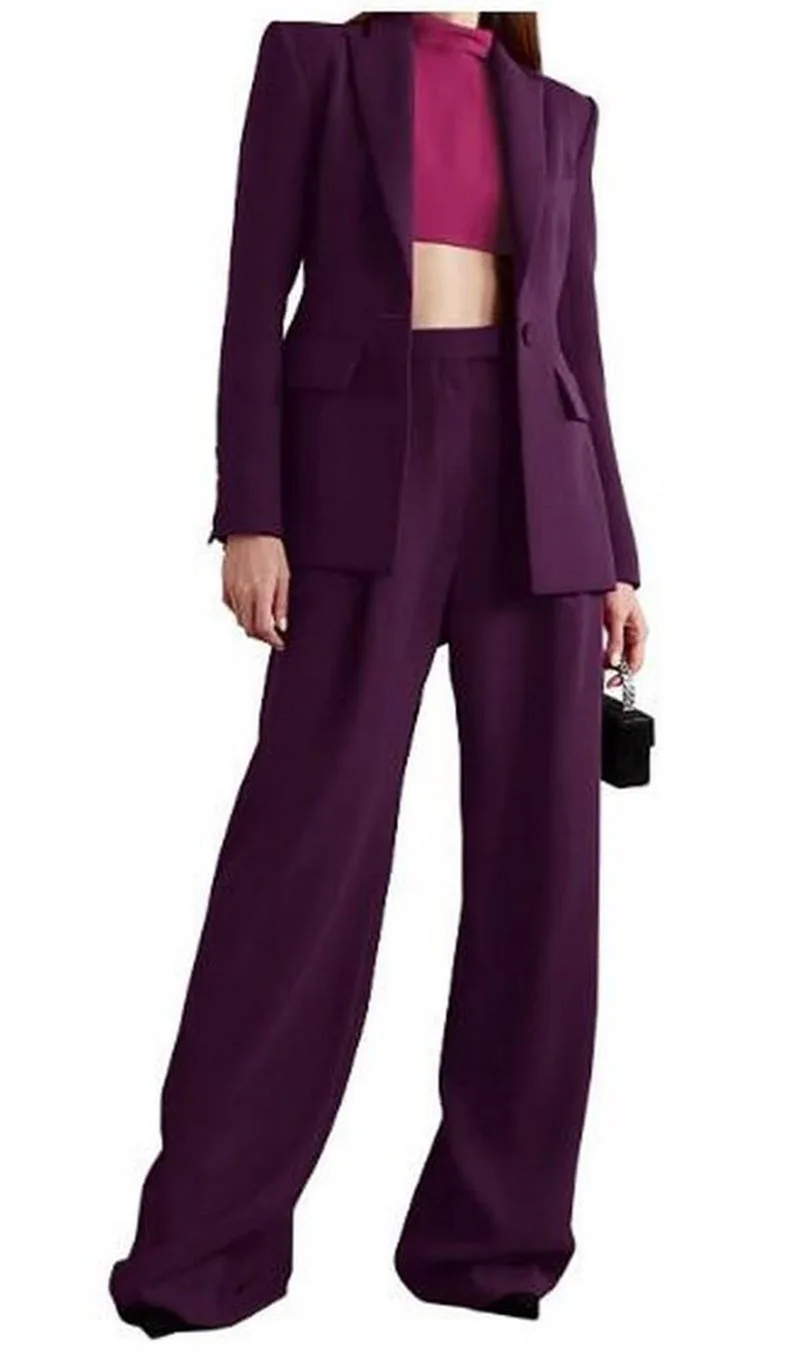 Women Suits Tuxedos Bridal Mother of the Bride Wide Wedding Pants Suits Casual Evening Party Prom 2 pieces