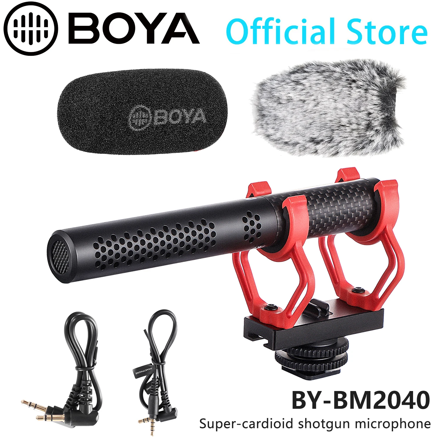 BOYA BY-BM2040 Camera Shotgun Microphone for Mobile Phone Smartphone Computer Canon Nikon Sony Youtube Recording Live Streaming