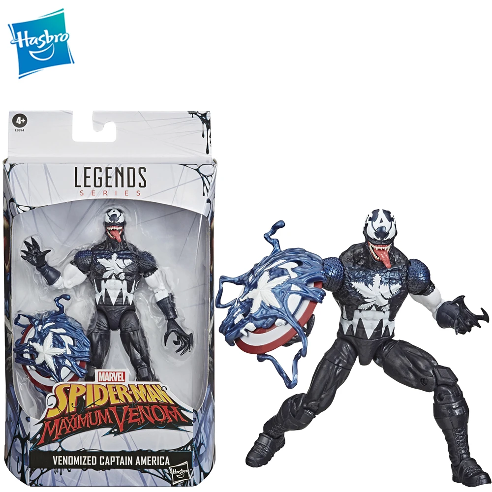 

[В наличии] Оригинальные фигурки героев мультфильма Hasbro Marvel Legends Series Spider-man, коллекционные модели игрушек с веномизированным капитаном Амери...
