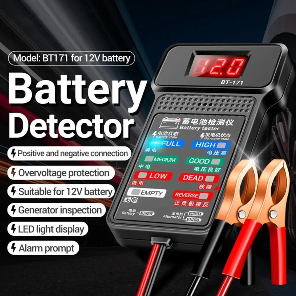 

Car Battery Tester 12V LCD Digital Auto Battery Cranking Circut Tester Tool Checker Analyzer Battery Charging N2V9