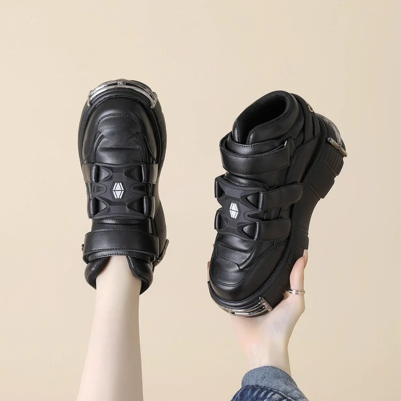 НОВАЯ женская обувь в стиле панк на платформе со шнуровкой высота каблука 6 см