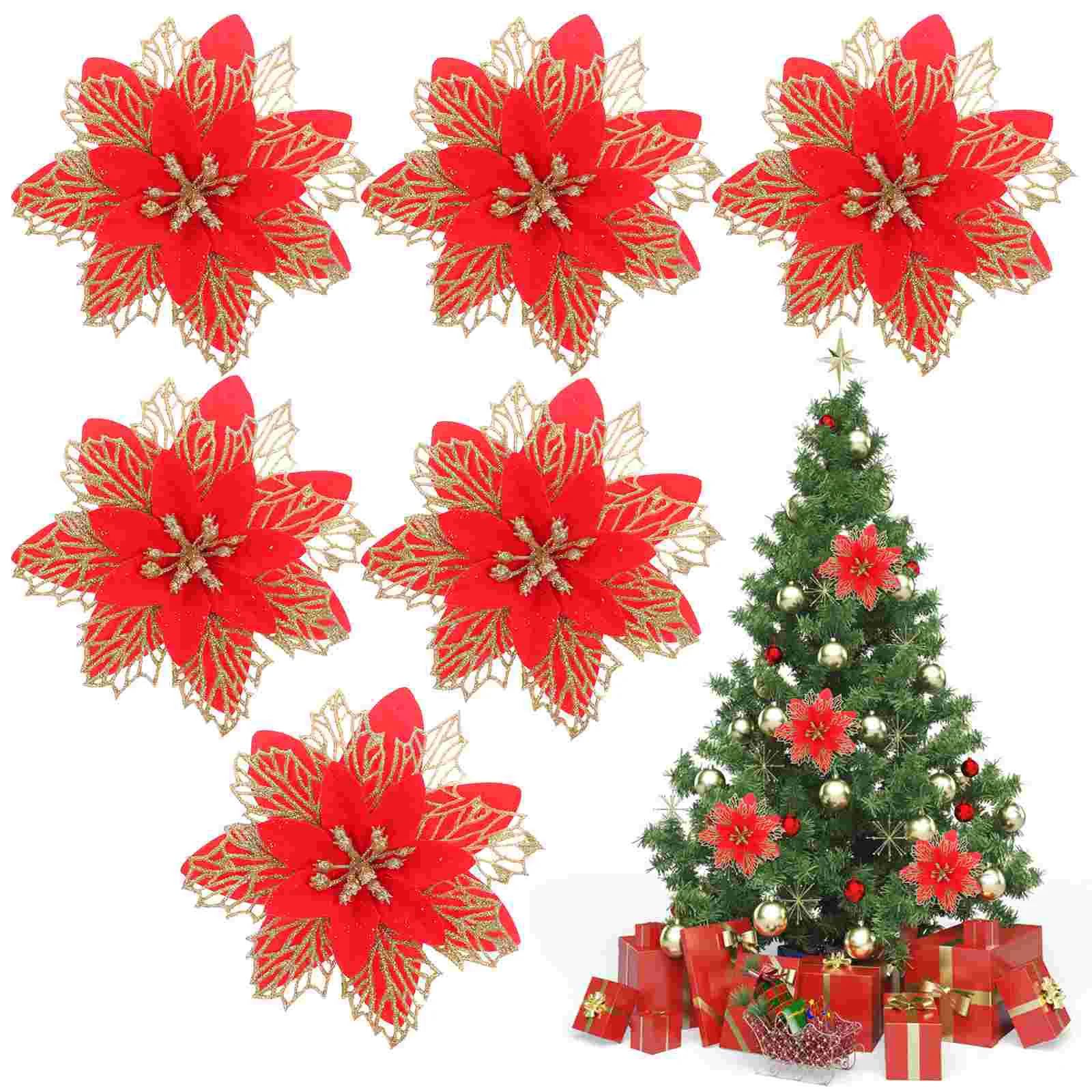 

Christmas Tree Flowers Artificial Flowers Xmas Tree Decors Plastic Flower