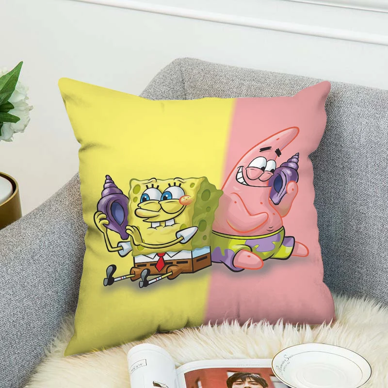 

Body Pillow Cover S-Spongebobs Duplex Printed Decorative Pillows for Bed 45x45 Cushions Covers Pillowcase Pilow Cases Fall Decor