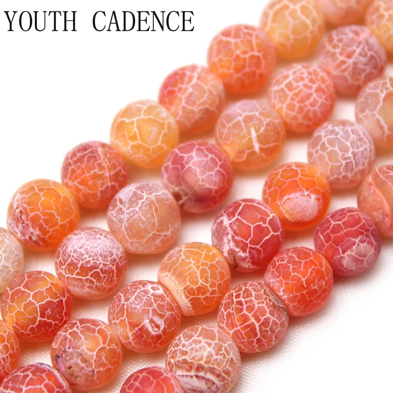 

Natural Stone Beads Orange Weathered Agates Loose Round Beads For Jewelry Making DIY Bracelet Necklace 4 6 8 10 12mm