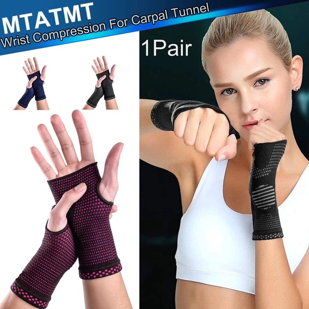 

1Pair Carpal Tunnel Wrist Brace for Women Men Compression Wrist Support Sleeve for Tendonitis Wrist Pain Hand Sports Injuries