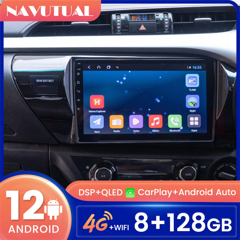 

2 Din Car Radio For TOYOTA Hilux 2015-2018 Android 12 Auto Stereo Audio Car Multimedai Player Carplay FM TV WIFI 4G