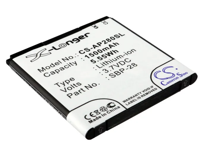 

CS 1500mAh / 5.55Wh battery for Asus A66, PadFone, T20 0B110-00150000, SBP-28