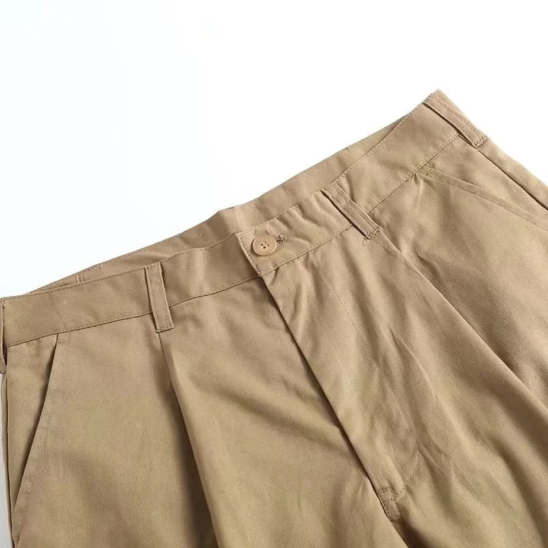 Elmsk England Style High Street Vintage Cargo Shorts Man Fashion Loose Cotton Harem Bermuda Man