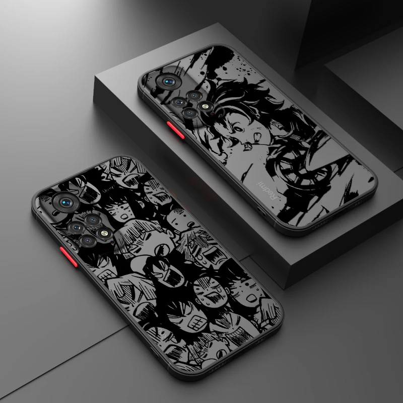 

Kamado tanjiro Demon Slayer For Xiaomi 12 11 T Pro S Redmi Note 12 11 10 9 8 Pro S T 5G Frosted Translucent Phone Case