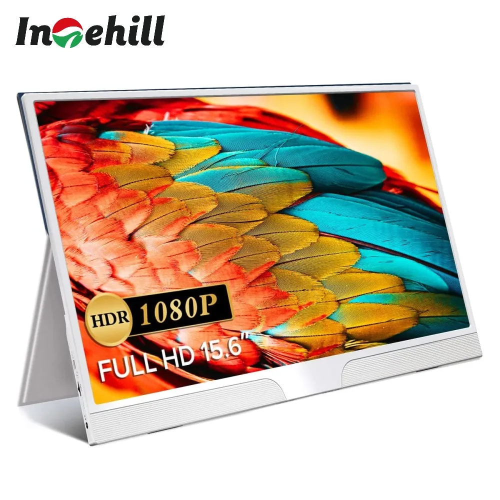 Интегрированный 15,6-дюймовый портативный монитор Intehill YTH156PE-D45W с USB Type C HDMI для расширенного вторичного экрана для ноутбука/телефона.