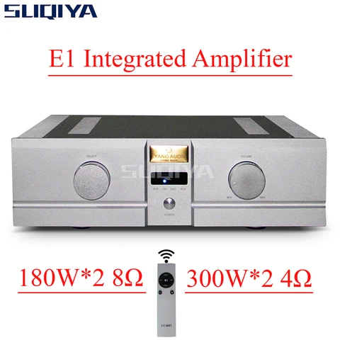 SUQIYA-E1 Интегрированный усилитель 180 Вт * 2 8Ω 300 Вт * 2 4Ω с дистанционным управлением 3-полосный односторонний вход 1 способ сбалансированного ввода