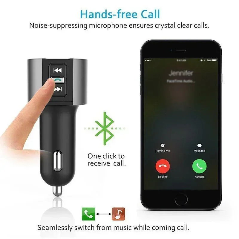 Автомобильный Bluetooth-совместимый FM-передатчик комплект MP3-радиоадаптера