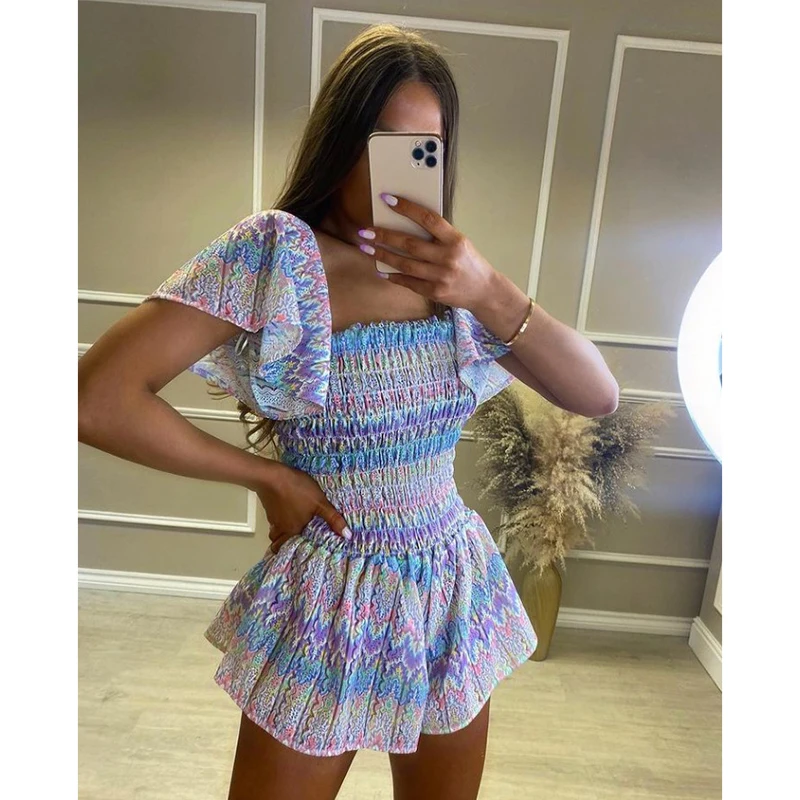 Женские комбинезоны с принтом Fandy Lokar модный эластичный комбинезон широким