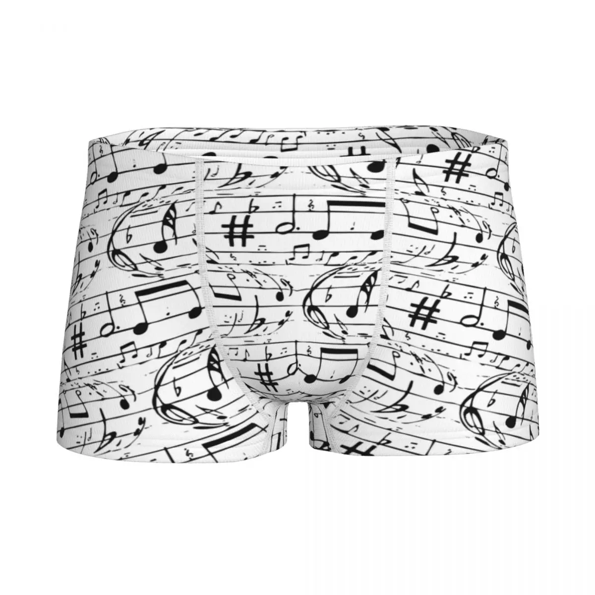 

Man Boys Underwear Musical Note Youth Shorts Boxer Shorts Black And White Teenage Cotton Underpants