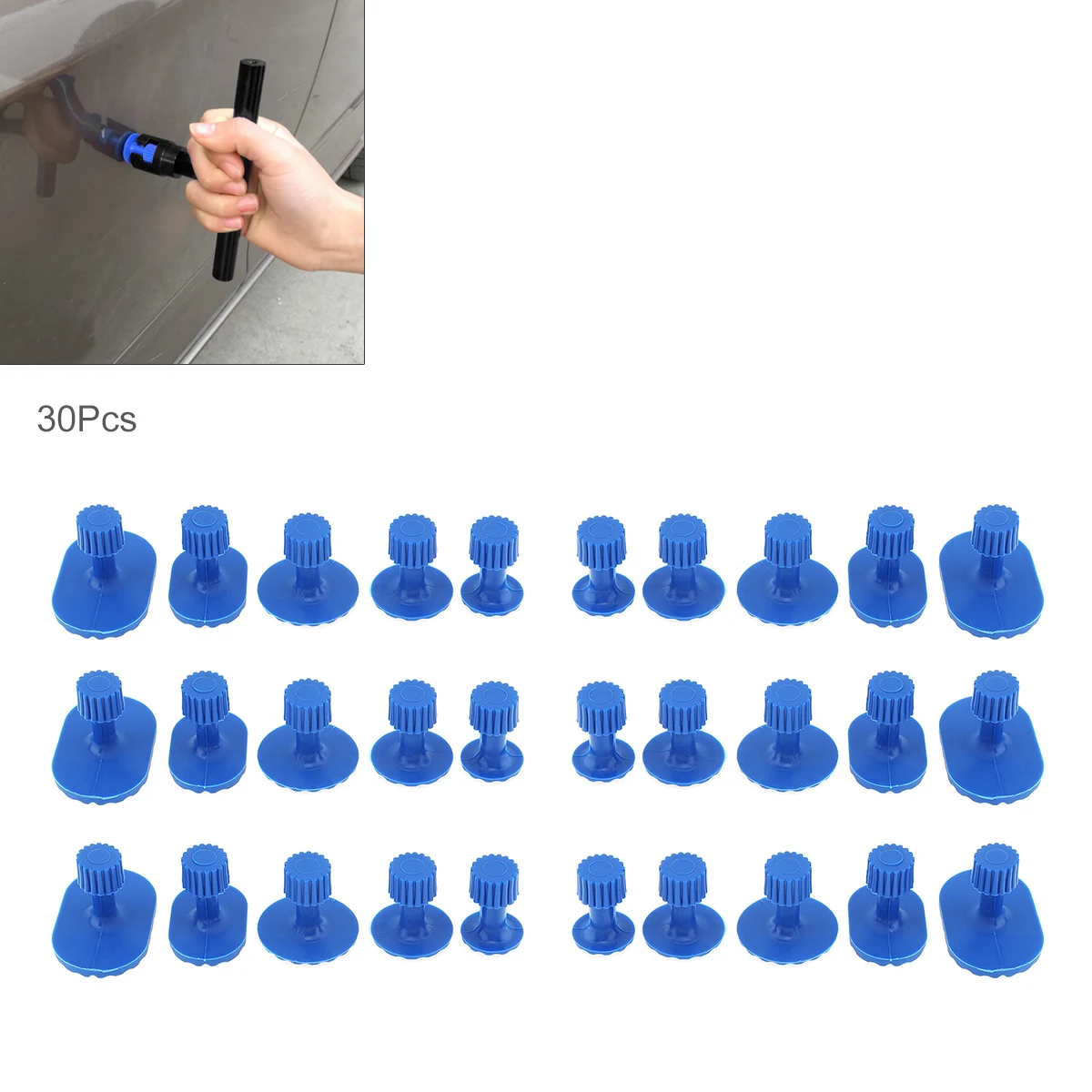 

30pcs Car Dent Puller Plastic Suction Cup For Pulling Vehicle Remove Dents Tabs Sheet Metal Repair Tool Kit Hammers