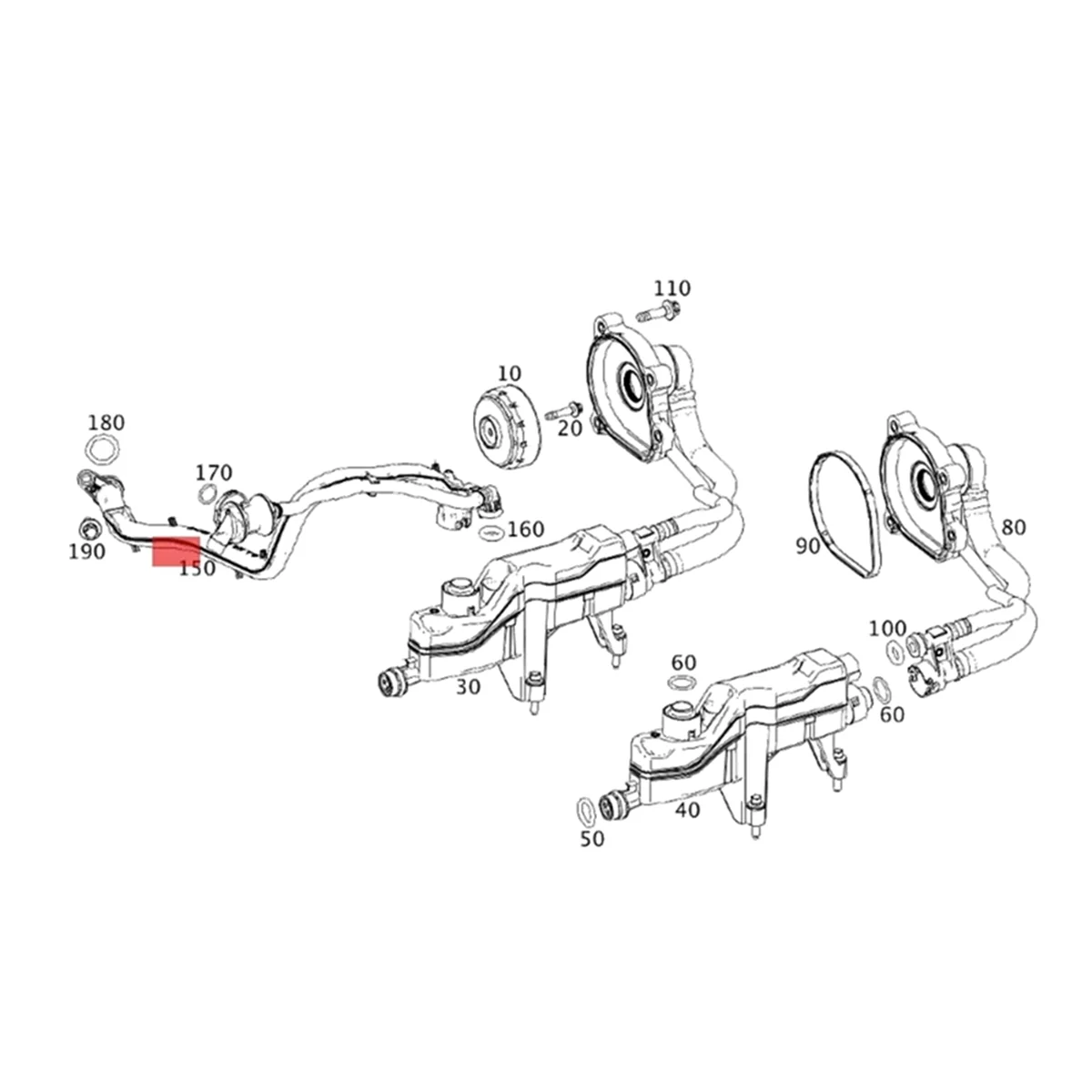 A 2760182300 Выхлопной шланг Шланг прокачки двигателя автомобиля Для Mercedes Benz C W205 Vent Line
