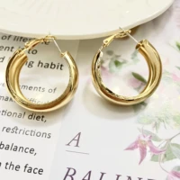 gold earrings cool wind versatile geometric ring earrings temperament simple fashion earrings