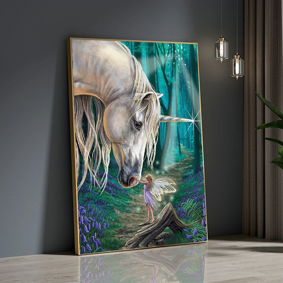 5D Набор Алмазной Живописи С Лошадью И Единорогом Полная Квадратная/круглая