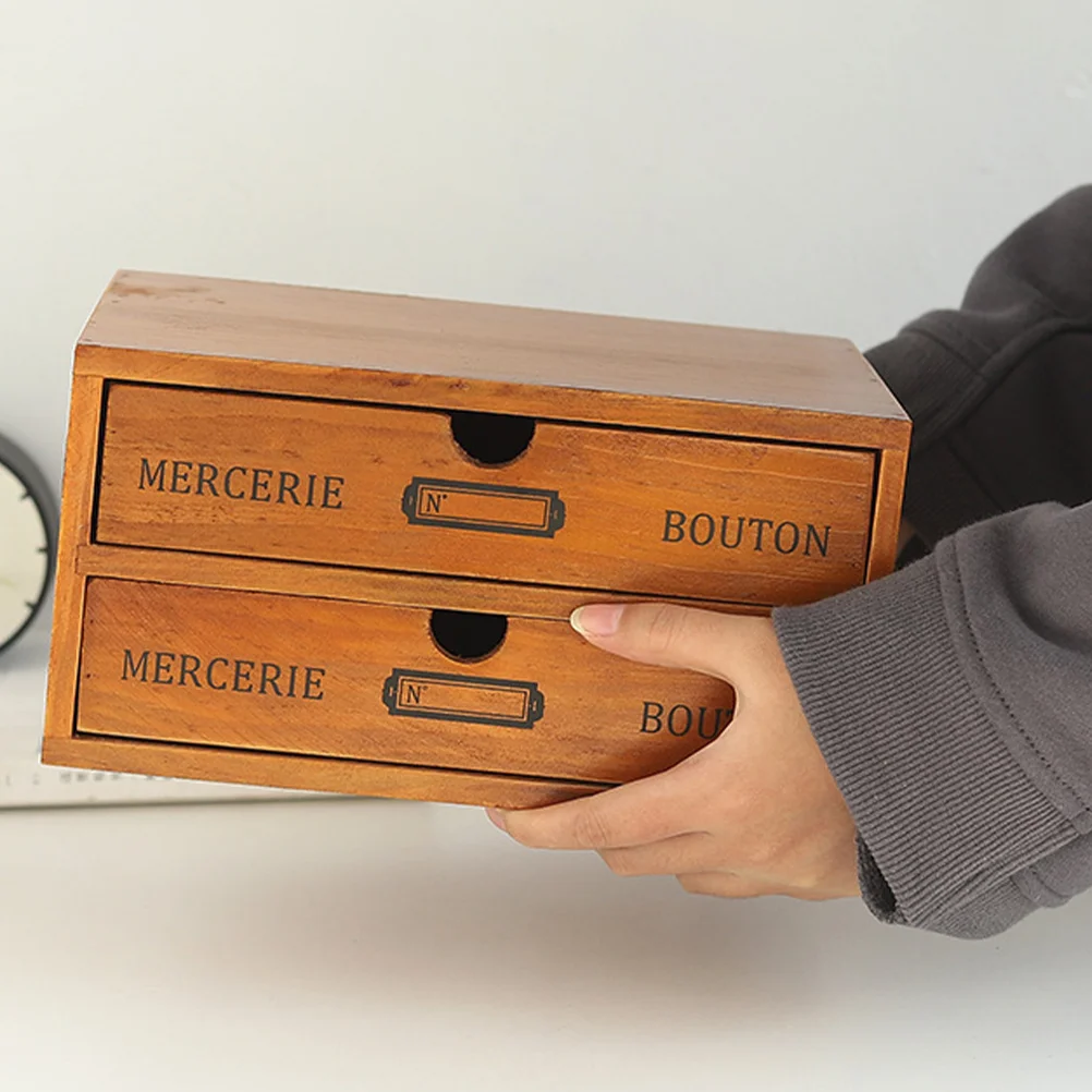 

Настольный органайзер с выдвижными ящиками, деревянная коробка для хранения, многофункциональная коробка для косметики и ювелирных изделий