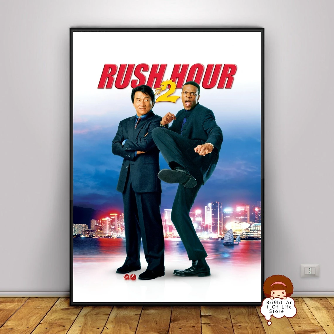 Классический плакат из фильма Час пик 2 (2001) Обложка фотопечать холст настенное