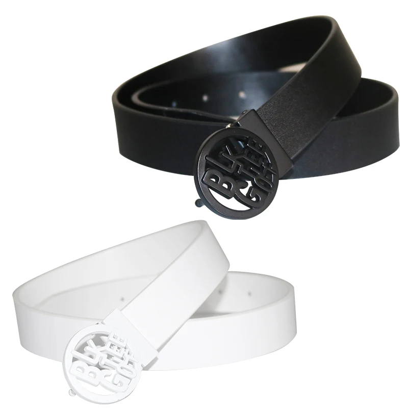 

Blktee Golf Belt Women's Belt Korean Fashion Hollow Round Head Leather Belts Simple Casual Pants Skirt Belt
