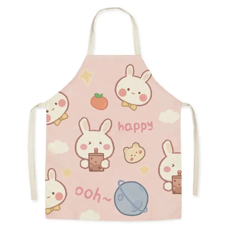 Женский кухонный фартук с цветочным принтом домашний для детей и взрослых