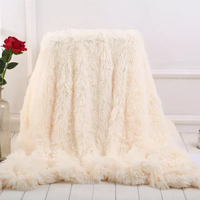 

41 Elegant Throw Blanket For Bed Sofa Bedspread Long Shaggy Soft Warm Bedding Sheet Air Conditioning Blanket