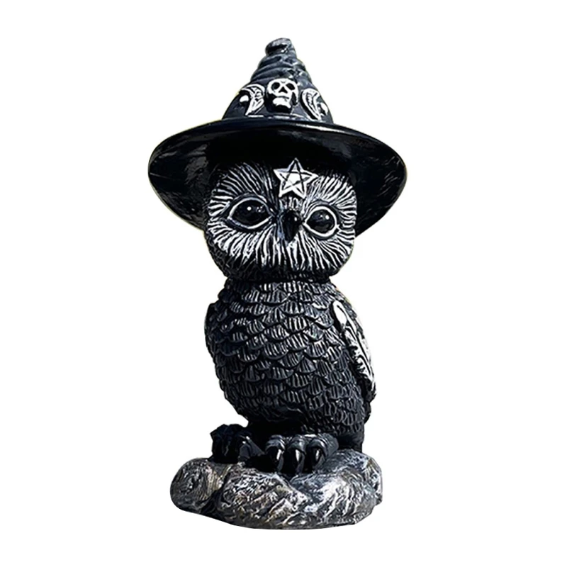 

Статуя совы на Хэллоуин, фигурка животного, Волшебная сова, полимерное украшение, садовый декор