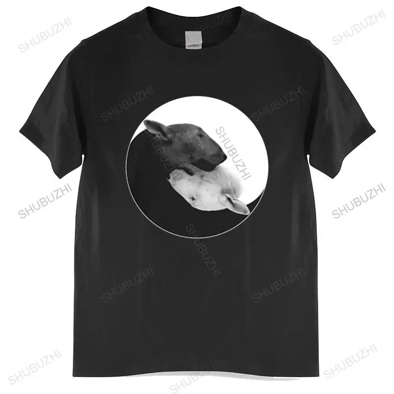 

Men o-neck tshirt fashion brand t-shirt black new Men T Shirt Bull Terrier Yin And Yang Women t-shirt euro size