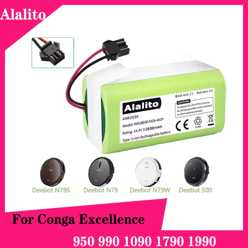 Фото Сменная батарея 14.4V 6800mAh для Conga 990 1090, Tesvor X500, Ecovacs Deebot N79 N79S DN622, Eufy RoboVac 11 11S, RoboVac 30 №2